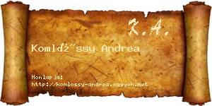 Komlóssy Andrea névjegykártya