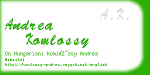 andrea komlossy business card